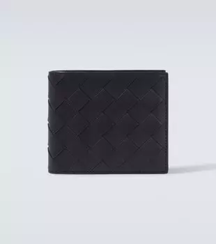 Кожаный бумажник Intrecciato с двумя отделениями Bottega Veneta, Space-Silver