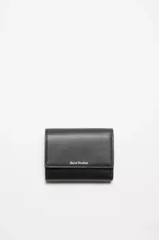 Кожаный бумажник с тройным складыванием Acne Studios, черный