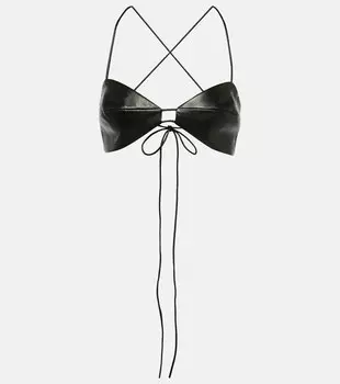 Кожаный бюстгальтер The Sei, черный