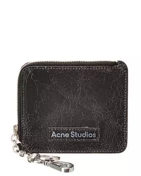 Кожаный чехол для карт Acne Studios, черный