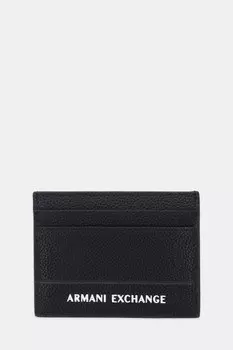 Кожаный чехол для карт Armani Exchange, черный