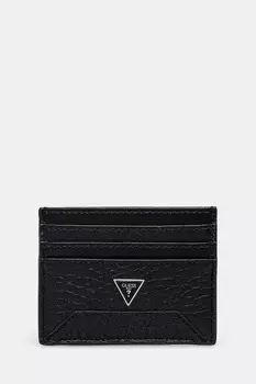 Кожаный чехол для карт BARCELLONA Guess, черный