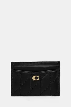 Кожаный чехол для карт Essential Card Case Coach, черный