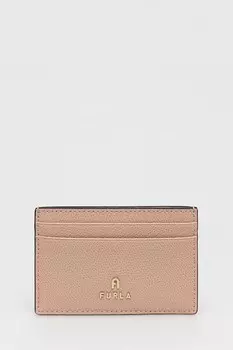 Кожаный чехол для карт Furla, оранжевый