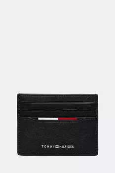 Кожаный чехол для карт Tommy Hilfiger, черный