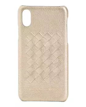 Кожаный чехол для мобильного телефона Iphone X Bottega Veneta, цвет Platinum