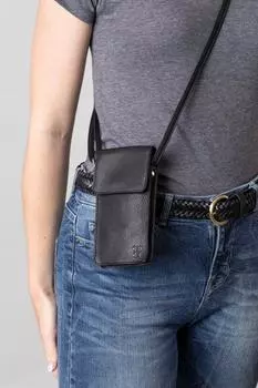 Кожаный чехол для телефона через плечо Bowness Lakeland Leather, черный