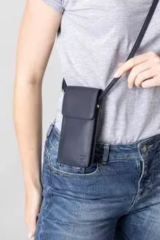 Кожаный чехол для телефона через плечо Bowness Lakeland Leather, синий