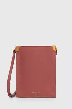 Кожаный чехол для телефона Coccinelle, розовый