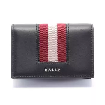 Кожаный чехол для визиток Bally, черный/бордо/белый