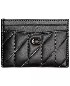 Кожаный чехол для визиток Essential со стеганой подушкой COACH, черный