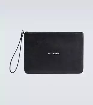 Кожаный чехол на молнии Balenciaga, черный