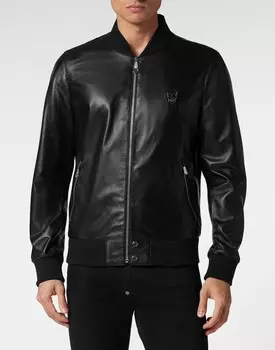 Кожаный череп бомбардировщика Philipp Plein, черный