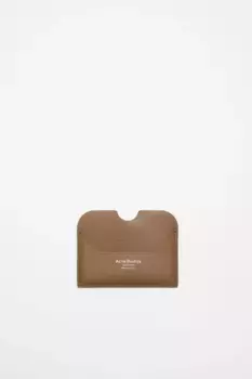 Кожаный держатель для карт Acne Studios, Camel brown