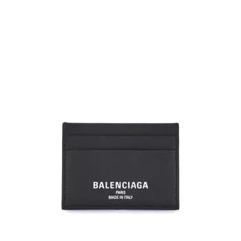 Кожаный держатель для карт Balenciaga, черный