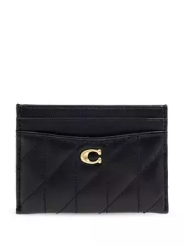 Кожаный держатель для карт Coach Essential, черный
