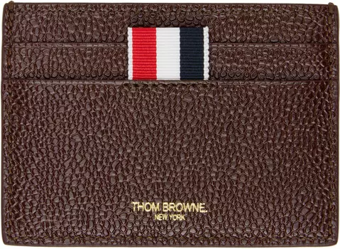 Кожаный держатель для карт Lucido Thom Browne, Burgundy