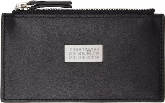 Кожаный держатель для карт MM6 Maison Margiela, черный