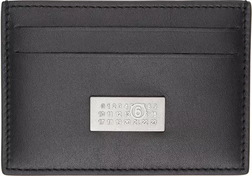 Кожаный держатель для карт MM6 Maison Margiela, черный