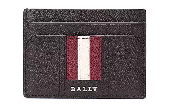 Кожаный держатель для карт, мужской, кофейный BALLY