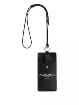 Кожаный держатель для телефона Dolce & Gabbana, черный