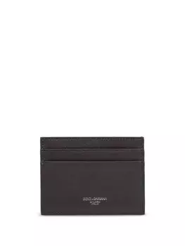 Кожаный держатель карт Dolce & Gabbana, серый
