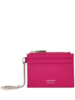 Кожаный держатель карт Ferragamo, розовый