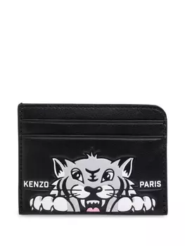 Кожаный держатель карт Kenzo Varsity, черный