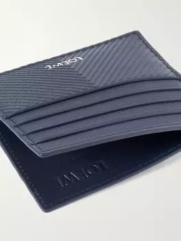 Кожаный держатель карт с тисненым логотипом LOEWE, темно-синий