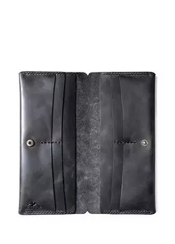 Кожаный длинный кошелек для телефона на пару Roarcraft, антрацит