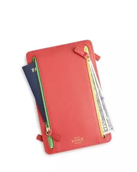 Кожаный дорожный чехол-органайзер с блокировкой RFID и четырьмя молниями ROYCE New York, цвет Red