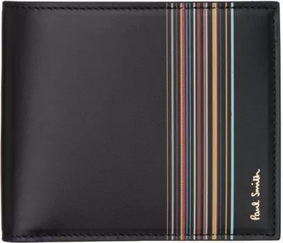 Кожаный фирменный полосатый кошелек-купюрница Block Fold Paul Smith