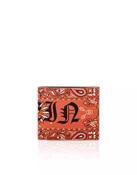 Кожаный французский кошелек Paisley Gothic Plein Philipp Plein, оранжевый