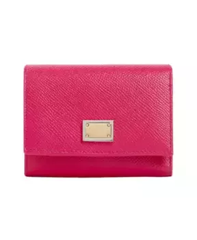 Кожаный французский складной кошелек Dolce & Gabbana, розовый