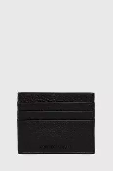 Кожаный футляр для карт Emporio Armani, черный