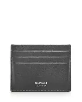 Кожаный футляр для карт Ferragamo, цвет Black