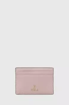 Кожаный футляр для карт Furla, розовый