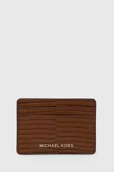 Кожаный футляр для карт MICHAEL Michael Kors, коричневый