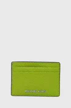 Кожаный футляр для карт Michael Michael Kors, зеленый