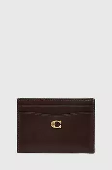 Кожаный футляр для карточек Essential Card Case Coach, коричневый