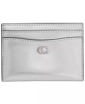 Кожаный футляр для карточек Essential с эффектом металлик COACH, серый