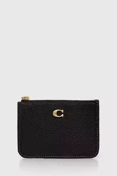 Кожаный футляр для ключей Coach, черный