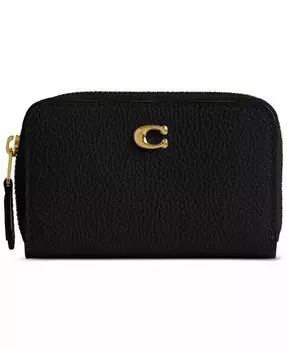 Кожаный футляр для визиток Essential на молнии Coach, черный