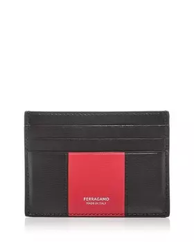 Кожаный футляр для визиток Ferragamo, черный