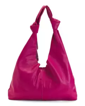 Кожаный хобо без подкладки Made In Italy Viola Castellani, фуксия