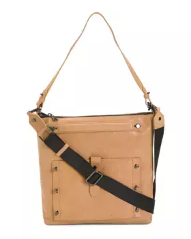 Кожаный хобо-трансформер Warren с ремешком через плечо Botkier, цвет Camel