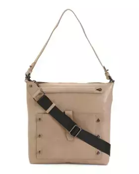 Кожаный хобо-трансформер Warren с ремешком через плечо Botkier, бежевый/серый