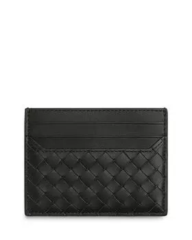 Кожаный картхолдер Bottega Veneta, зеленый
