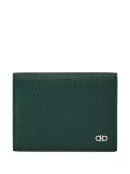 Кожаный картхолдер Gancini Ferragamo, зеленый