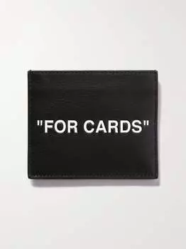 Кожаный картхолдер с принтом OFF-WHITE, черный